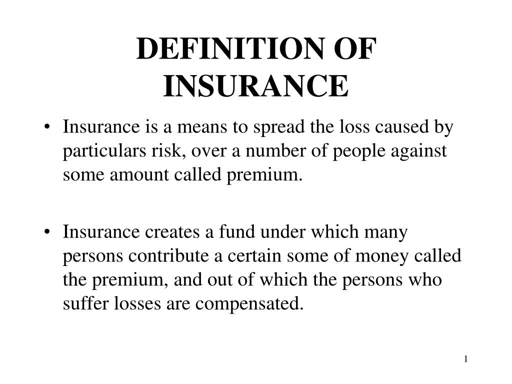 insurance definition ppt presentation loss means