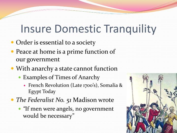 tranquility domestic insure government defense provide common