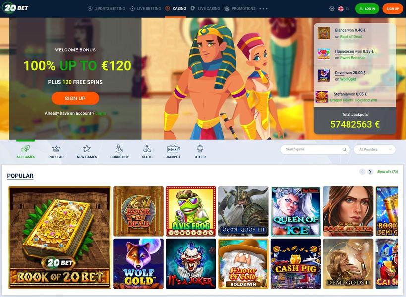 20bet bonus bez depozytu