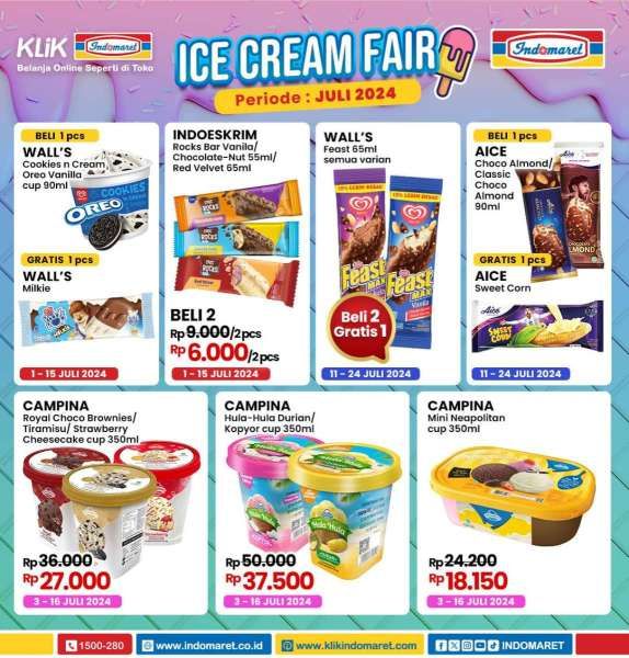 Promo Ice Cream Indomaret 15 Juli 2024, Beli 2 Hanya Rp 6.000 Berakhir ...