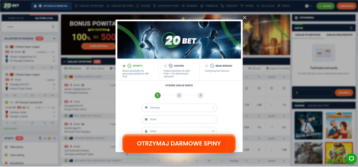 20bet bonus code