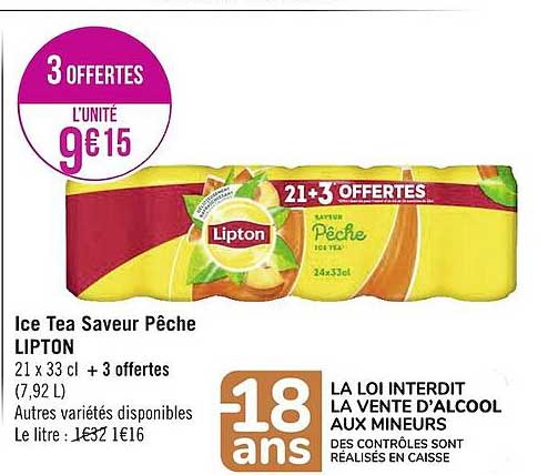 Promo Ice Tea Saveur Pêche Lipton chez Géant Casino - iCatalogue.fr