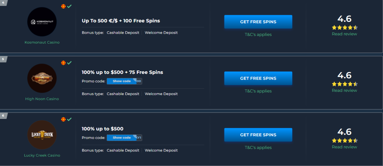 no deposit bonus casino not on gamstop