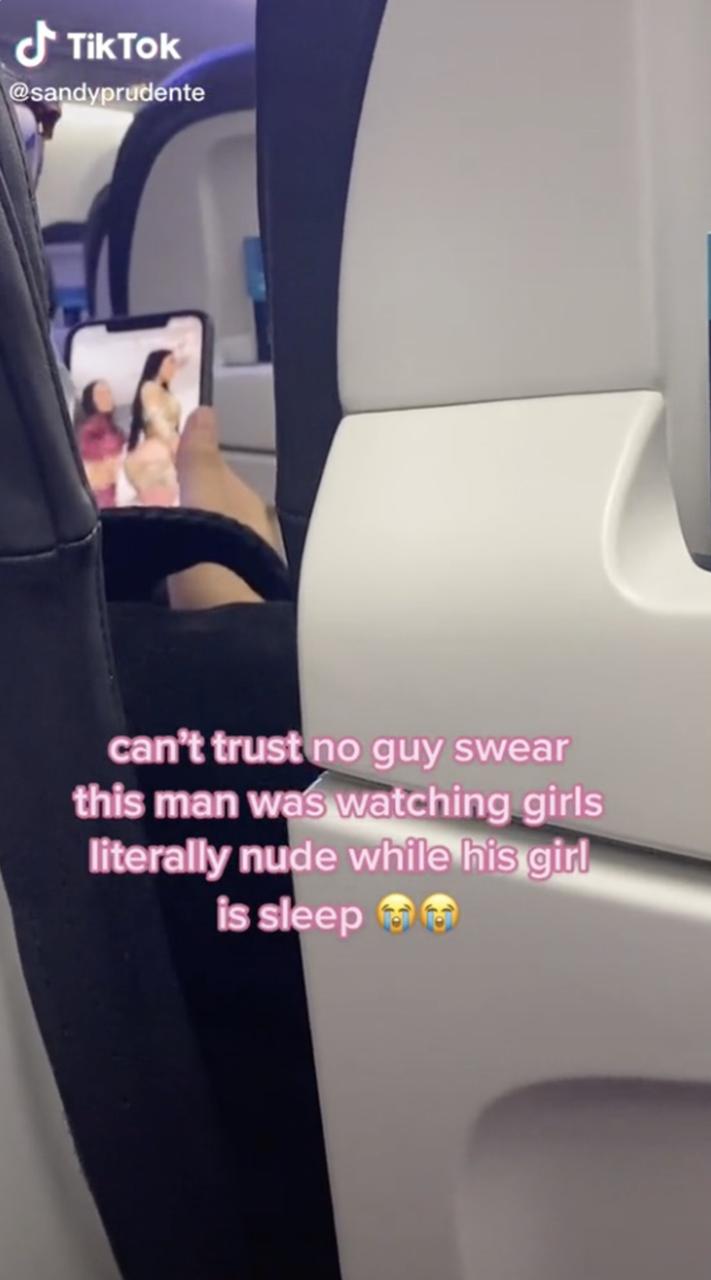 It appeared the man was actually watching a TikTok video, but Prudente instead he had also consumed Pornhub clips during the plane ride.